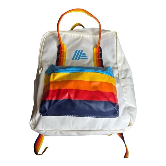 Aldi Gear Backpack 2023 with Laptop Padded Pocket Vintage Retro Red Orange Blue - Picture 3 of 13